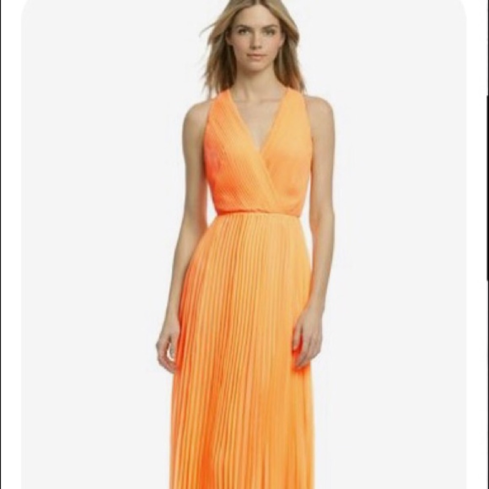 Halston Heritage orange dress